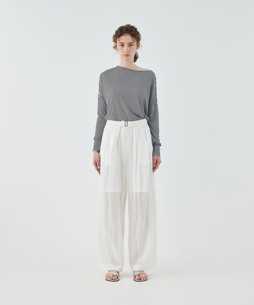 GALERIE VIE tシャツ ガーゼフライス ボートネックプルオーバー