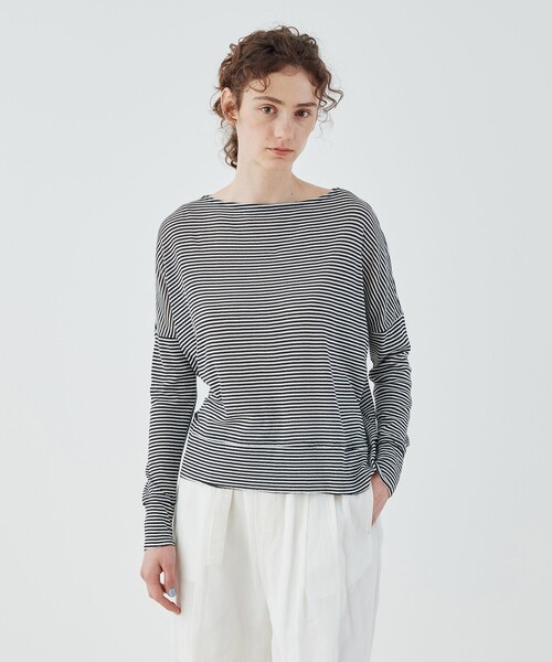 【GALERIE VIE】ガーゼフライス ボートネックプルオーバー GALERIE VIE tシャツ ガーゼフライス ボートネックプルオーバー