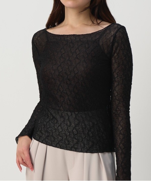 NAUL tシャツ シアーレーストップス / シャツ ウォッシャブル ニット