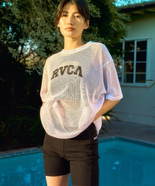 tシャツ RVCA レディース ARCH RVCA MESH TEE Tシャツ 「2025年夏モデル」/ルーカロゴメッシュ半袖Tシャツ レディース
