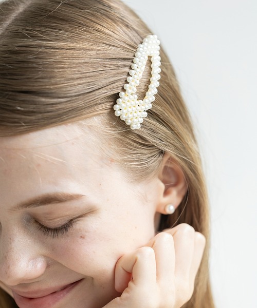 GGロゴ パール装飾 ヘアクリップ Merry Gem（メリージェム） ヘアクリップ 「Merry Gem」パールヘア