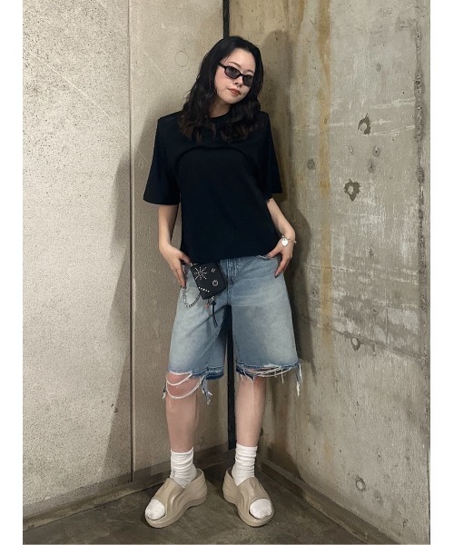 tシャツ THROW PADDED HALF SLEEVE T/SH パディド ハーフスリーブ ティーシャツ 半袖 夏服 レディース THROW by SLY tシャツ PADDED HALF SLEEVE T/SH パディド ハーフ