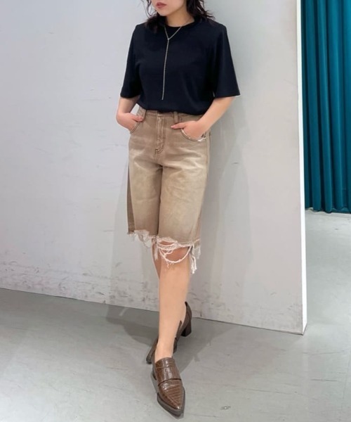 tシャツ THROW PADDED HALF SLEEVE T/SH パディド ハーフスリーブ ティーシャツ 半袖 夏服 レディース THROW by SLY tシャツ PADDED HALF SLEEVE T/SH パディド ハーフ