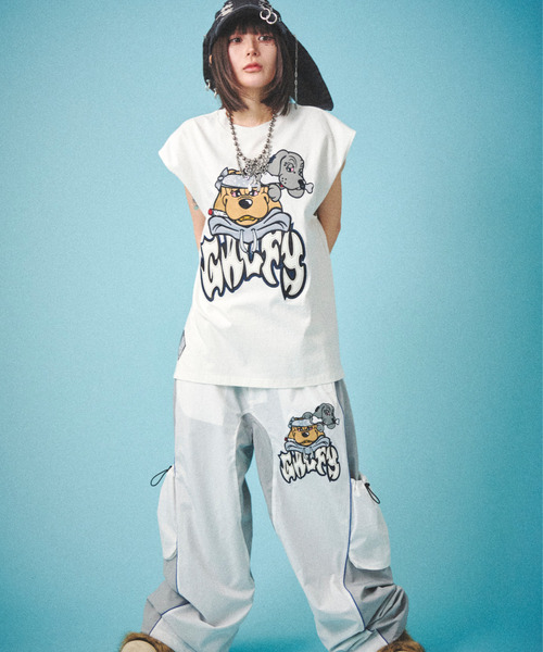 ガルフィーセットアップパンツのみ GALFY パンツ 「GALFY/ガルフィー」病みに争いしサイバーパンツ