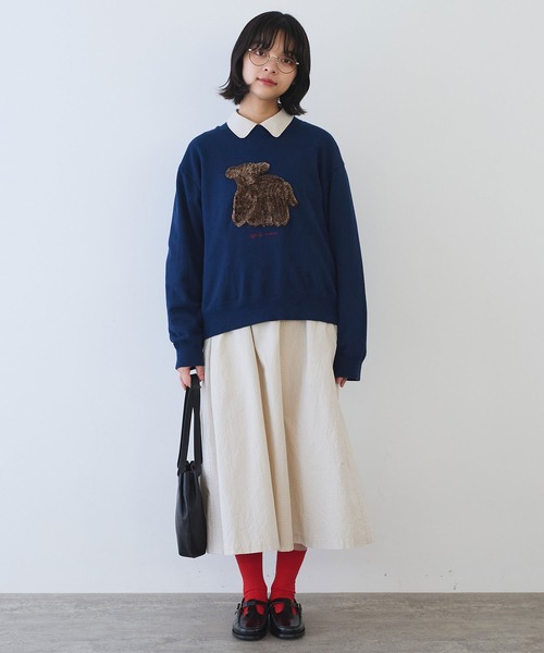 底値☆未使用★30/10裏毛 くま刺繍スウェット☆bulle de savon AMBIDEX Store 〇30/10裏毛 くま刺繍スウェット.(F コン): bulle