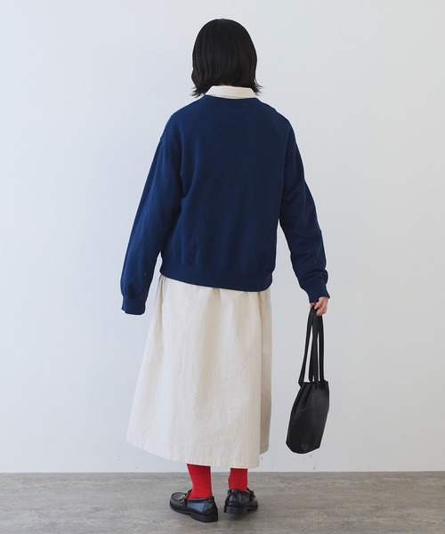 トレーナー スウェット 30/10 コーマ裏毛 子ひつじ刺繍 スウェット レディース bulle de savon トレーナー スウェット 30/10 コーマ裏毛 子