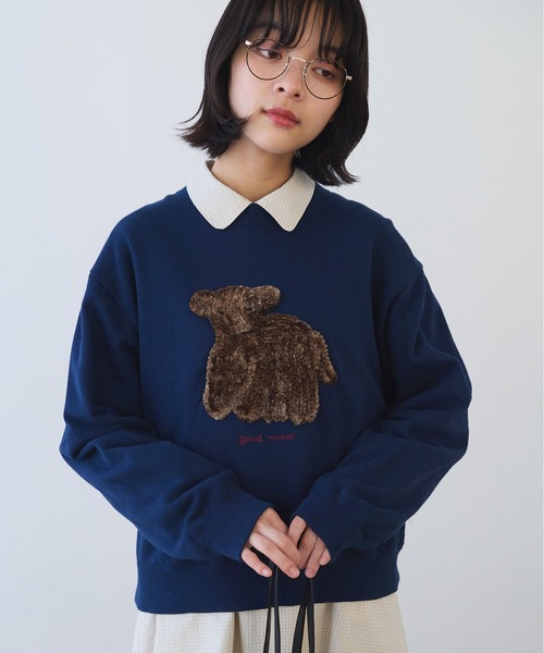 bulle de savon 30/10 コーマ裏毛 子ひつじ刺繍 スウェット 30/10 コーマ裏毛 子ひつじ刺繍 スウェット（スウェット）｜bulle de