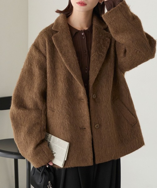 新品 ラッセルノ ゴルフ ノーカラー テーラード ジャケット キャメル L 5 Brilla per il gusto（ブリッラ ペル イル グスト）LORO PIANA FABRIC