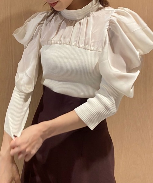 SNIDEL（スナイデル） 半袖ニット ONE SIZE グレー レディース