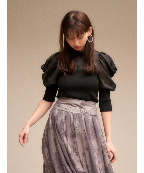 SNIDEL（スナイデル） 半袖ニット ONE SIZE グレー レディース