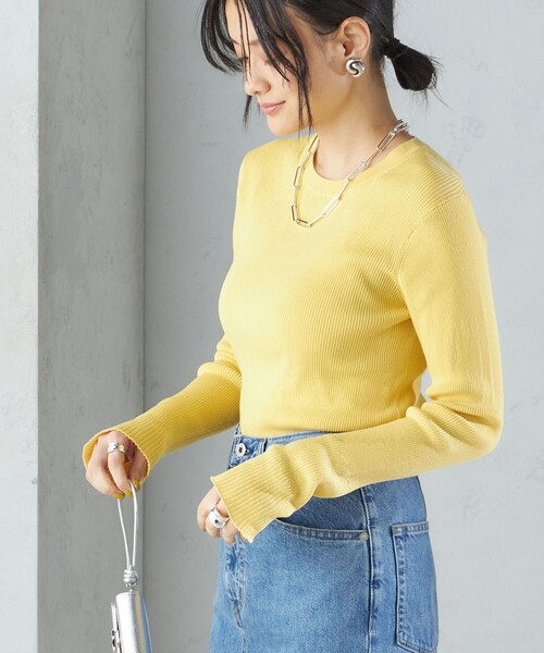 トップス　イエロー　新品 SHIPS（シップス） 長袖ニット ONE SIZE イエロー レディース