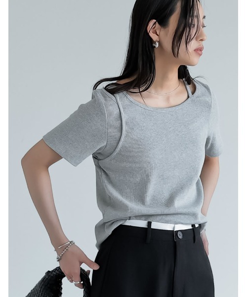 新品　RITO リト　アシンメトリーTシャツ　カットソー　変形　コットン　日本製 Fashion Letter 見る角度によってシルエットが変わる