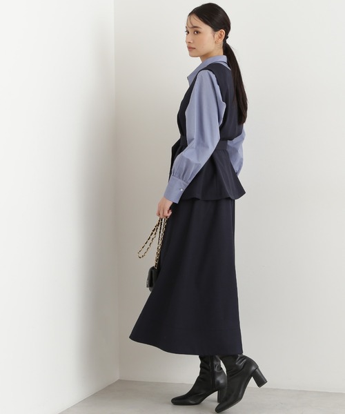 【美品】 NATURAL BEAUTY BASIC ネイビーセットアップ L NATURAL BEAUTY BASIC 「NATURAL BASIC」 セットアップ