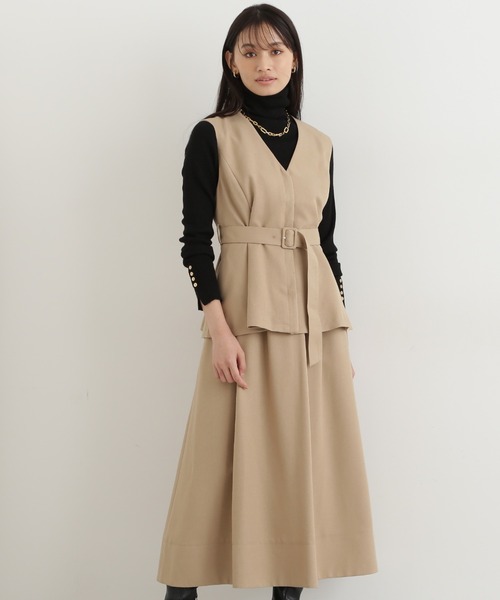 美品　NATURAL BEAUTY BASIC スーツセットアップ　ネイビーS NATURAL BEAUTY BASIC｜ドビーツイル SETUP ノーカラー