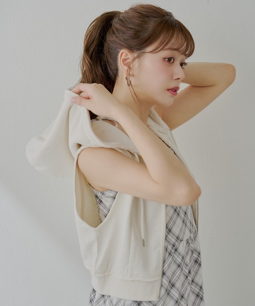 tシャツ ノースリフードパーカー レディース
