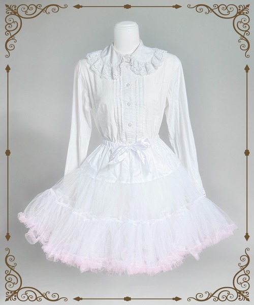 ♡連休値下げ SABRINA シャツ パニエ スカート セット売り♡ XSサイズあり【an /アン】 ツイード/ ショルダーリボン