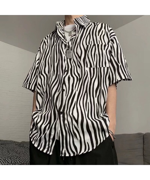 RILY ゼブラ柄シャツ　Sサイズ Sakka シャツ ゼブラ柄シャツ メンズ レディース : ZOZOTOWN