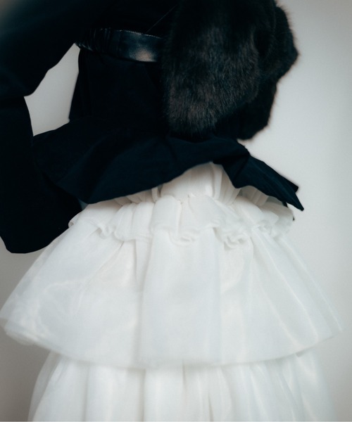 Carmelo スカート Shushu long frill tiered skirt / ティアードフリル