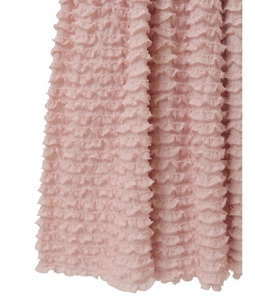 希少 ピンクハウス ロングワンピース ピコフリル チュール コットン PINK HOUSE ワンピース フロッキードットチュールフリル使い