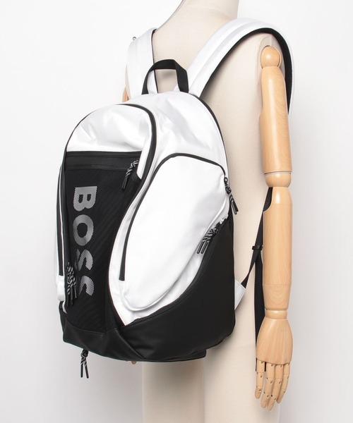 【しょーご】BOSS バックパック フォイルプリント ロゴ BOSS - Backpack with foil-print logo - Black