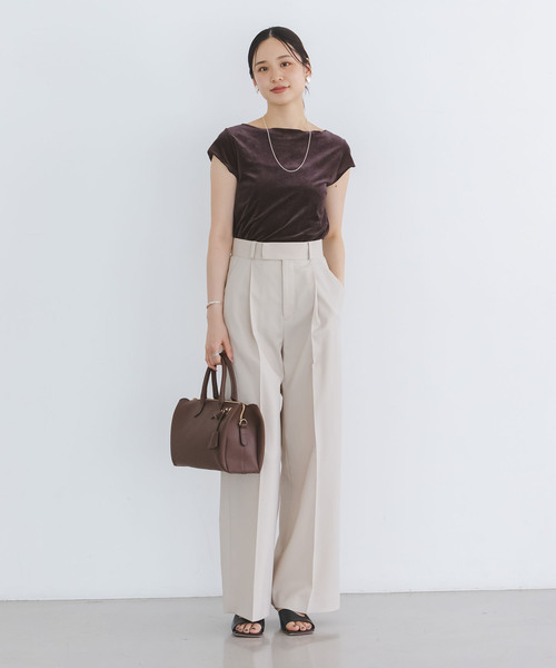 tシャツ 「追加」シアーベロアキャップスリーブTee レディース NOBLE tシャツ 「追加」シアーベロアキャップスリーブTee