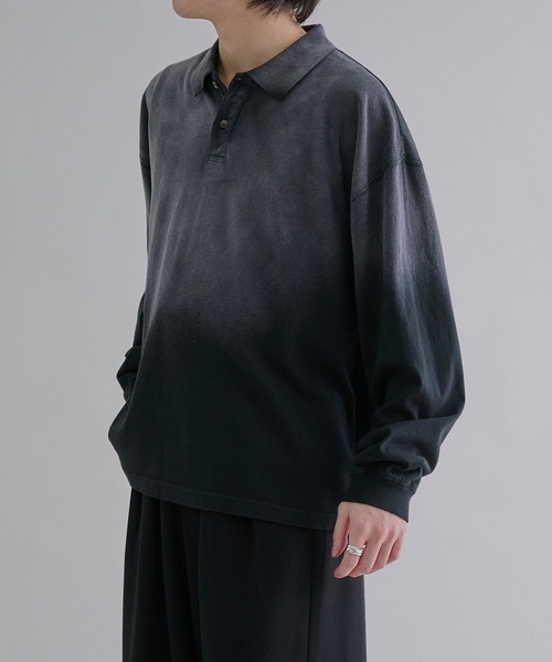RRL フェード　ブラック　ポロシャツ　L RRL フェード加工 鹿の子 ポロシャツ L 墨黒 ラルフ ダブルアールエル