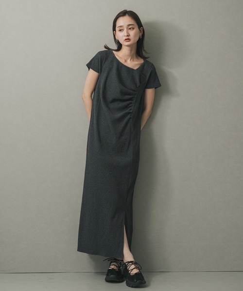 SENSE OF PLACE by URBAN RESEARCH ワンピース アシメネックリブ