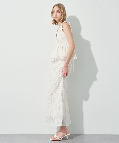 「ME COUTURE」 フレアスカート 0 オフホワイト レディース_画像3