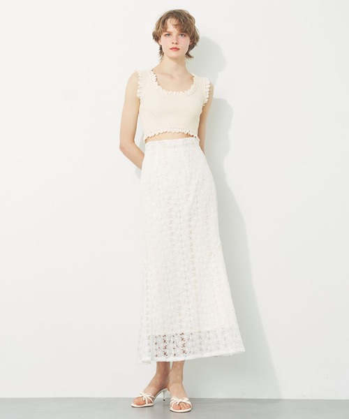 「ME COUTURE」 フレアスカート 0 オフホワイト レディース_画像6