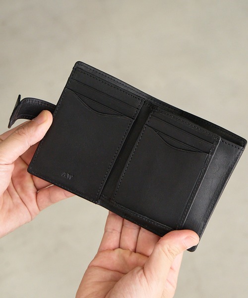 A_W ミニ 二つ折り 二つ折り財布 財布 折財布 二つ折り 本革 メンズ