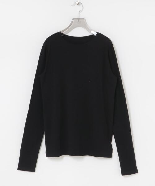 WIRROW ロンT 長袖カットソー 日本製　黒　ブラック　コットン　綿 URBAN RESEARCH（アーバンリサーチ） tシャツ ウールコットンロング
