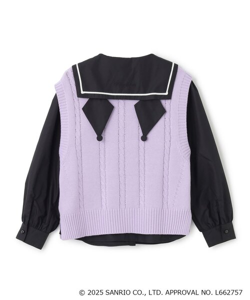 【新品タグ付】メゾピアノジュニア マイメロ ニットベスト ブラウス セット M mezzo piano Junior（メゾピアノ ジュニア） アンサンブル 「マイ