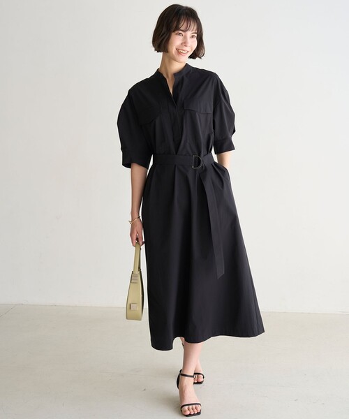 「UNFILO」 半袖ワンピース - ブラック レディース_画像7