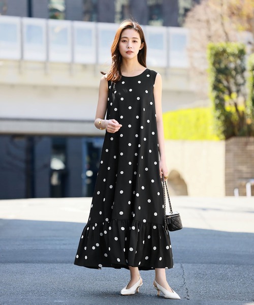 「ELFRANK」 ノースリーブワンピース FREE オフホワイト レディース_画像4