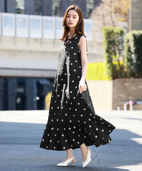 「ELFRANK」 ノースリーブワンピース FREE オフホワイト レディース_画像5