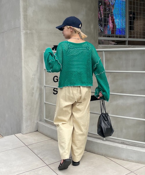 「HELLO.SANFRANCISCO」 ニットカーディガン FREE ピンク レディース_画像7