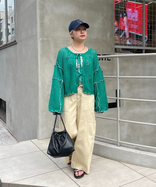 「HELLO.SANFRANCISCO」 ニットカーディガン FREE ピンク レディース_画像9