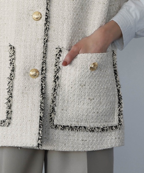 「ELFRANK」 ベスト FREE オフホワイト レディース_画像6