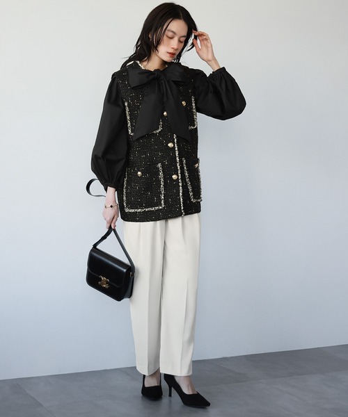 「ELFRANK」 ベスト FREE オフホワイト レディース_画像8