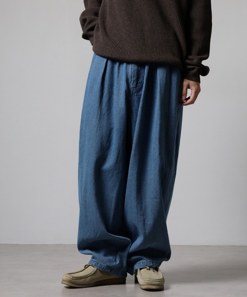 OMNES（オムネス） ワイドパンツ パンツ ウォッシュ加工＆ノーマル加工