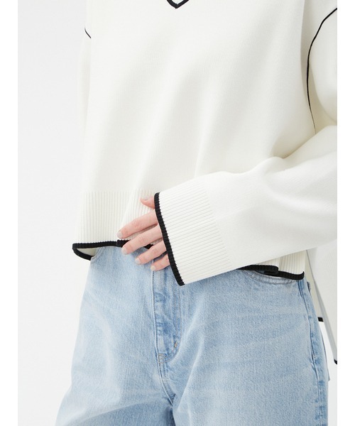 「MIESROHE」 長袖ニット FREE ホワイト レディース_画像8