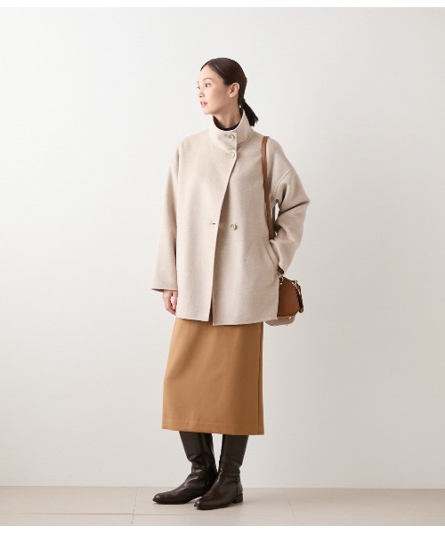 ニューヨーカー（NEWYORKER）/【ストレッチ】ウールブレンドダブルクロス ロングタイトスカート NEWYORKER（ニューヨーカー） スカート 「ストレッチ」ウールブレンド