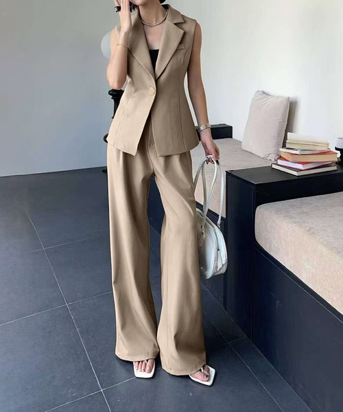 aimoha（アイモハ） セットアップ ロングジレ＋ワイドパンツ