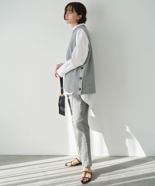 「UNFILO」 ニットベスト SMALL ネイビー レディース_画像2
