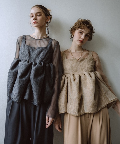 et.UNiVER パンツドレス Sheer Peplum Overlay Top＆Pants : ZOZOTOWN