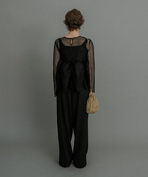 et.UNiVER パンツドレス Sheer Peplum Overlay Top＆Pants : ZOZOTOWN