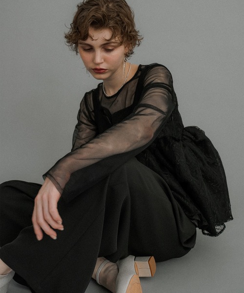 et.UNiVER パンツドレス Sheer Peplum Overlay Top＆Pants : ZOZOTOWN