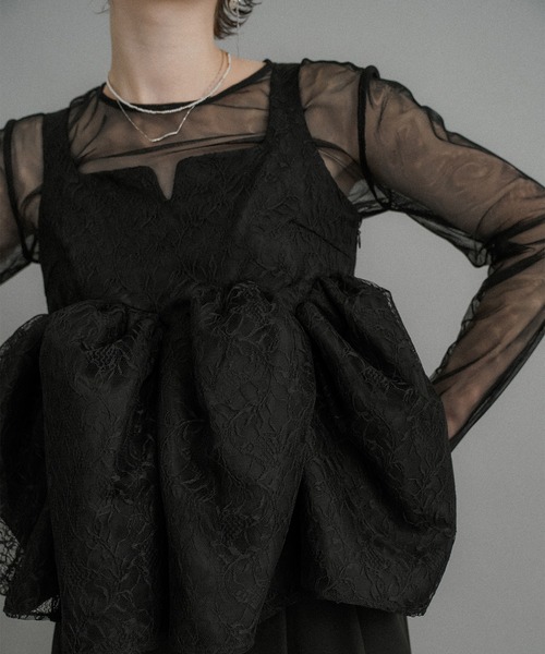 et.UNiVER パンツドレス Sheer Peplum Overlay Top＆Pants : ZOZOTOWN