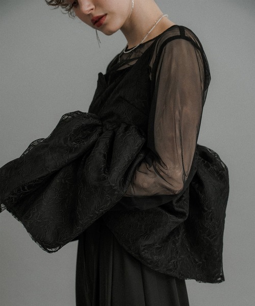 et.UNiVER パンツドレス Sheer Peplum Overlay Top＆Pants : ZOZOTOWN