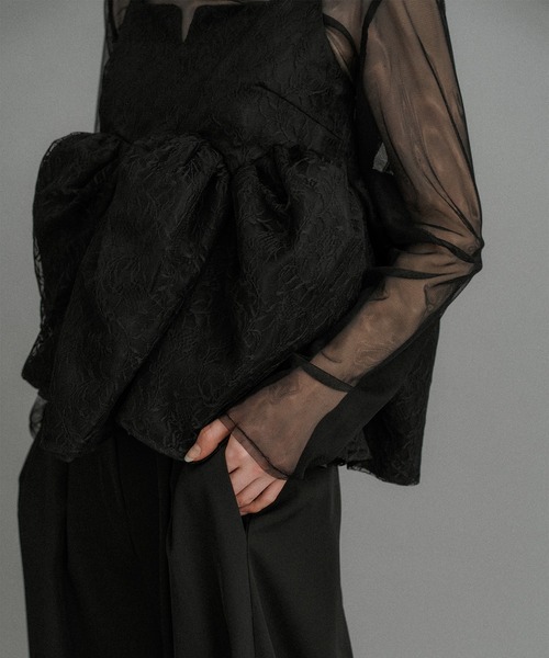 et.UNiVER パンツドレス Sheer Peplum Overlay Top＆Pants : ZOZOTOWN